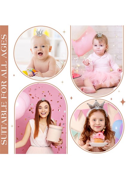 10PCS Mini Taç Prenses Topper Kristal Çocuk Düğün Doğum Günü Partisi Kek Dekorasyon Araçları Için Saç Süsleri Gümüş (Yurt Dışından) modelleri