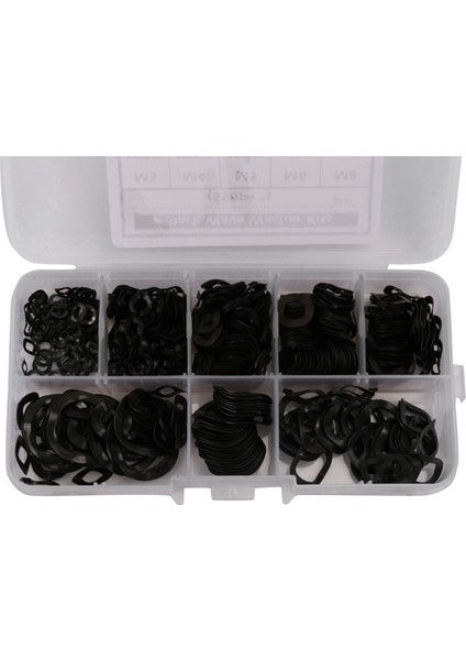 Siyah Çelik Halka Yay Yıkayıcı Üç Dalga Yıkayıcı 65MN Dalga Conta Çiftlik Kitleri M3 M4 M5 M6 M8 M10 M12 M16 (550 Pc) (Yurt Dışından) fırsatları