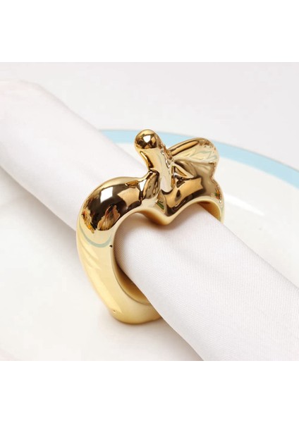 6pcs Elma Peçete Halkaları, Metal Kaplama Elma Vintage Peçete Halka Toka Tutucu Yemek Masası Dekorasyonu Için, (Altın) (Yurt Dışından) fiyatları