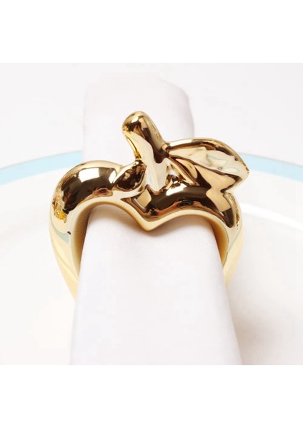 6pcs Elma Peçete Halkaları, Metal Kaplama Elma Vintage Peçete Halka Toka Tutucu Yemek Masası Dekorasyonu Için, (Altın) (Yurt Dışından) modelleri