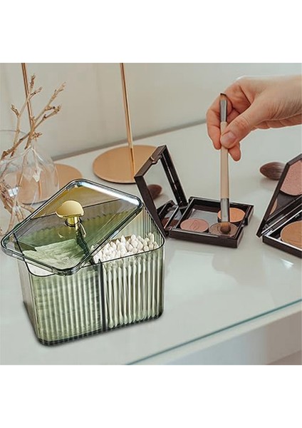 Pamuklu Swabs Dispenser 3 Izgaralar Pamuklu Tutucu Temiz Kapaklı Kozmetik Basit Tip Pamuklu Ped Tutucu Saklama Kutusu, A (Yurt Dışından) fiyatları