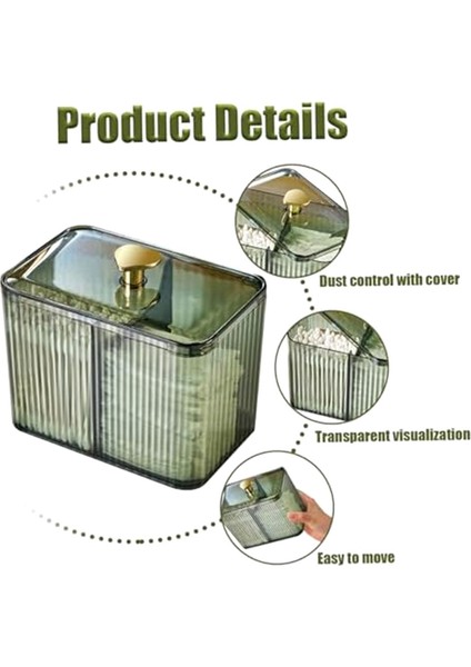 Pamuklu Swabs Dispenser 3 Izgaralar Pamuklu Tutucu Temiz Kapaklı Kozmetik Basit Tip Pamuklu Ped Tutucu Saklama Kutusu, A (Yurt Dışından) indirimleri