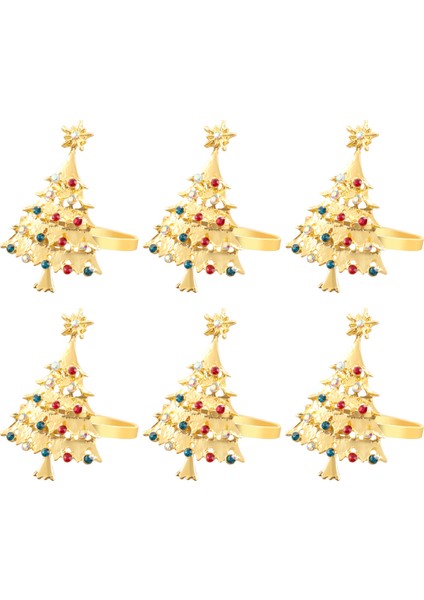 6pcs Noel Peçete Düğmesi Peçete Yüzük Peçete Yüzük Kumaş Halkası Elmas Noel Peçete Yüzükleri (Yurt Dışından) modelleri