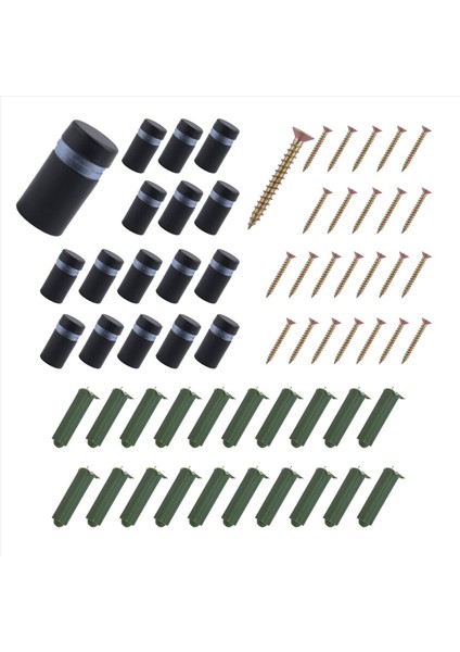 24PCS Standoff Vidaları, Duvar Işareti Soğma Donanımı Reklam Cam Donanım Çivisi Asmak Için, Siyah (Yurt Dışından) fiyatları