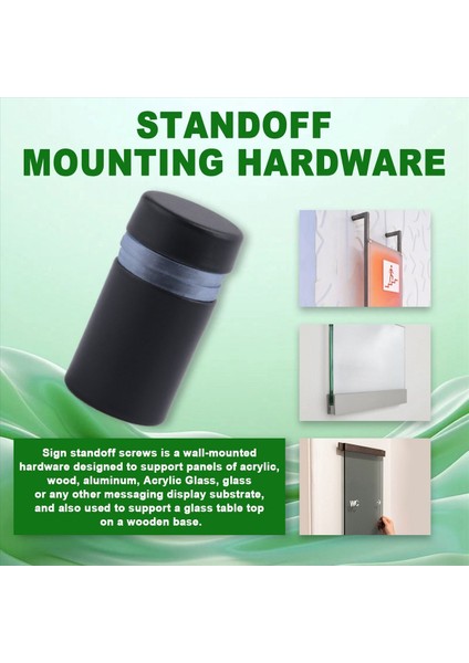 24PCS Standoff Vidaları, Duvar Işareti Soğma Donanımı Reklam Cam Donanım Çivisi Asmak Için, Siyah (Yurt Dışından) fırsatları