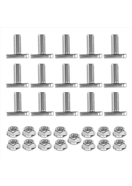 15PCS T Yuva Cıvatası Değiştirme, M8 x 20 Vidalar, A2-70 Raylı Raylı Vidalar 15 Flanş Somunlu Parça Fındık (Yurt Dışından) modelleri