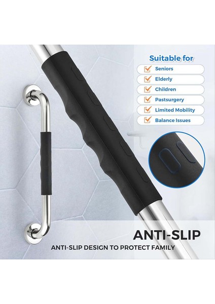 Duş Için Çubuklar, 2 Paket Lastik Kavrama ile 16 Inç Kayma Önleyici Duş Kolu, Duvar Için Yaşlılar Için Handikap Tutma Çubukları (Yurt Dışından) fırsatları
