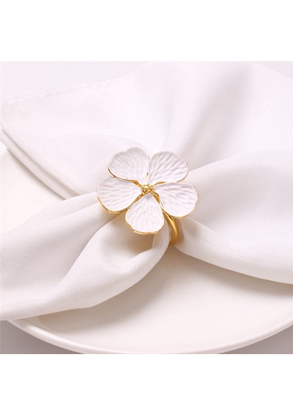 Peçete Halkaları, 12 Adet Çiçekler Peçete Halka Tutucular Yemek Masaları Zelizeli Süsleme Masa Ayar Dekorasyon, Beyaz (Yurt Dışından)