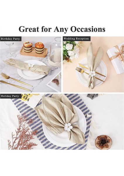 Peçete Halkaları, 12 Adet Çiçekler Peçete Halka Tutucular Yemek Masaları Zelizeli Süsleme Masa Ayar Dekorasyon, Beyaz (Yurt Dışından) fırsatları