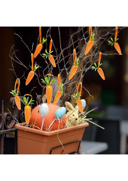 S -Easter Havuç Asma Süsler - Paskalya Dekorasyonu Için 12 Adet Premium Köpük Parıltı Yapay Havuç (Yurt Dışından) fiyatları