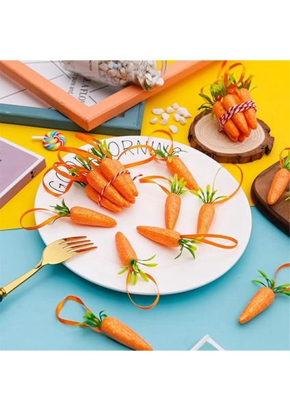 S -Easter Havuç Asma Süsler - Paskalya Dekorasyonu Için 12 Adet Premium Köpük Parıltı Yapay Havuç (Yurt Dışından) modelleri