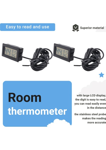 Dijital Termometre Higrometre Prob Iç Mekan Sıcaklık Nem Metre Inkübatör Sürüngen Tesisi Için Higometre Göstergesi (Yurt Dışından) indirimleri