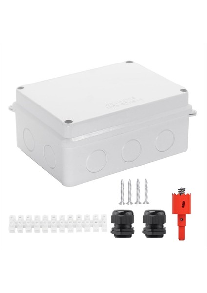 Elektrik Kutusu, Açık Su Geçirmez Kutu IP65 Ayrılmış Delikli Kavşak Kutusu, Proje Kutusu Güç Kablosu Muhafaza Beyaz (Yurt Dışından)