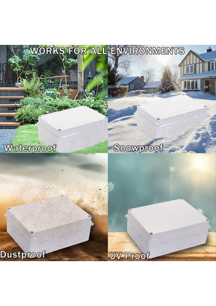 Elektrik Kutusu, Açık Su Geçirmez Kutu IP65 Ayrılmış Delikli Kavşak Kutusu, Proje Kutusu Güç Kablosu Muhafaza Beyaz (Yurt Dışından) indirimleri