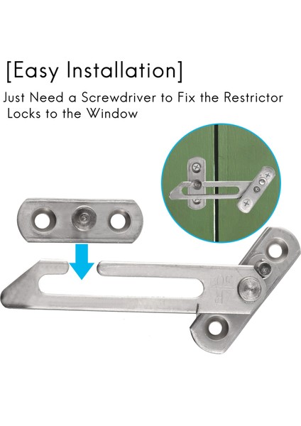 4 Paket Pencere Kısıtlayıcı Kilitler Pencere Kısıtlayıcı Kanca Paslanmaz Çelik Çocuk Kilit Kısıtlayıcı Vidalı Upvc Cindons Için (Yurt Dışından) modelleri