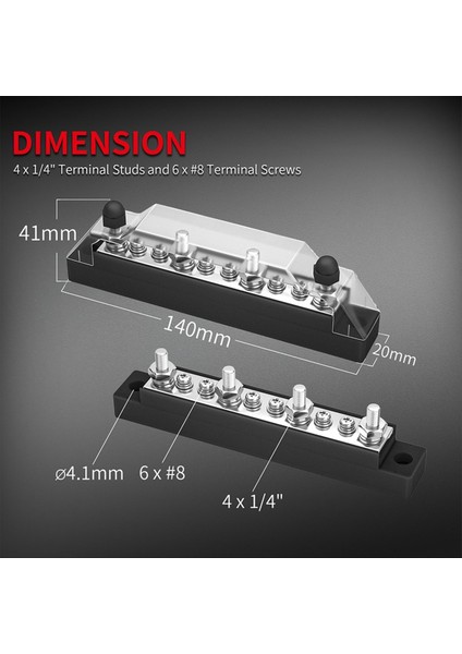 Pozitif ve Negatif Bus Güç Kaynağı 12V Dağıtım Bloğu M4/m6 Otomotiv Terminal Blok Saplama Deniz Terminal Bus (Yurt Dışından) modelleri