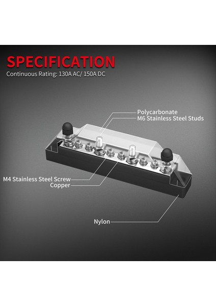 Pozitif ve Negatif Bus Güç Kaynağı 12V Dağıtım Bloğu M4/m6 Otomotiv Terminal Blok Saplama Deniz Terminal Bus (Yurt Dışından) fırsatları
