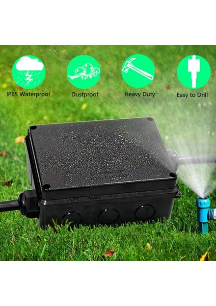 Elektrik Kutusu, Açık Su Geçirmez Kutu IP65 Ayrılmış Delikli Kavşak Kutusu, Proje Kutusu Güç Kablosu Muhafazası Siyah (Yurt Dışından) indirimleri