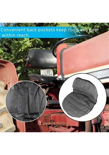 Evrensel Binicilik Çim Biçme Traktör Koltuk Kapağı Yastıklı Konfor Depolama Koşbası Ortamı (Gri) (Yurt Dışından) modelleri