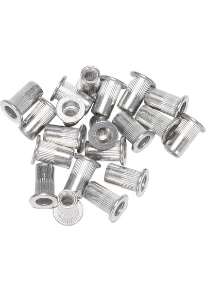 M5 Alüminyum Düz Kafa Perçin Somun Ekleme Somunları Gümüş Ton 20PCS (Yurt Dışından)