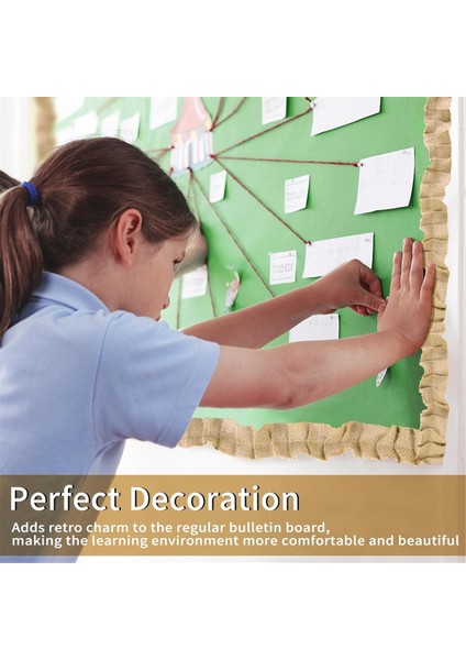 6 Rulo Fırfırlı Bülten Tahtası Sınırları Çuval Bezi Bülten Tahtası Trimklipled Çuval Bezi Dekoratif Sınır Trimler El Sanatları (Yurt Dışından) fırsatları