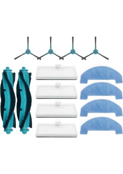 Midea S5+ Plus Için 14 Pcs, Conga 2299 Ultra Home X-Treme Genesis Vakum Yedek Parçalar Ana Yan Fırça Filtre Mop Pedleri (Yurt Dışından)