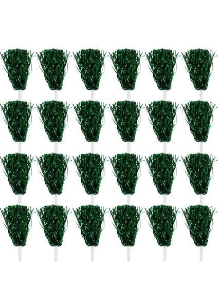 24PCS Amigo Pom Pom Poms Metalik Folyo Tezahürat Pom Pom Poms Plastik Saplı Yetişkinler Için Ponpon Kızlar Parti Yeşil (Yurt Dışından)
