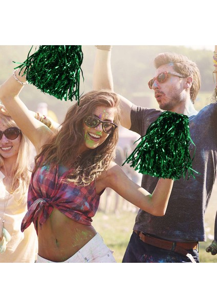 24PCS Amigo Pom Pom Poms Metalik Folyo Tezahürat Pom Pom Poms Plastik Saplı Yetişkinler Için Ponpon Kızlar Parti Yeşil (Yurt Dışından) fırsatları