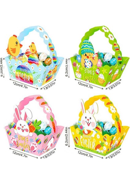 Saplı Paskalya Sepetleri, Kağıt Paskalya Partisi Paskalya Yumurtası Avı Aktiviteleri Çocuklar Için Sepet, Paskalya Hediyeleri Sepetleri (Yurt Dışından) fiyatları