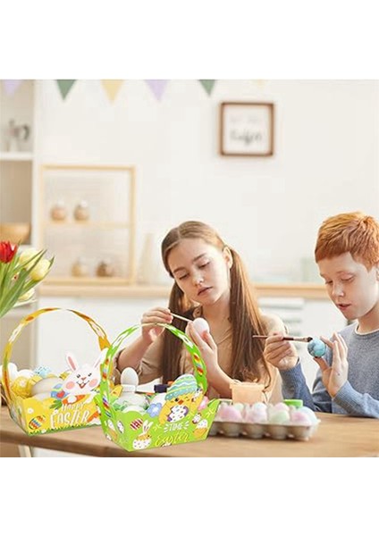 Saplı Paskalya Sepetleri, Kağıt Paskalya Partisi Paskalya Yumurtası Avı Aktiviteleri Çocuklar Için Sepet, Paskalya Hediyeleri Sepetleri (Yurt Dışından) fırsatları