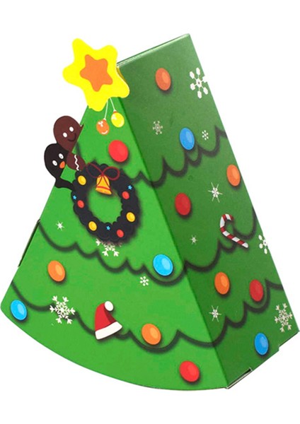 Noel Ağacı Şekli Şeker Kutusu Diy Bisküvi Atıştırmalık Pişirme Ambalaj Kutusu Çocuk Hediyesi Yeşil (Yurt Dışından)