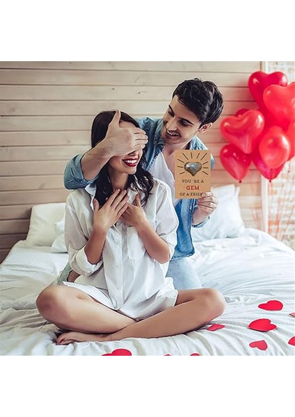 Sevgililer Günü Tebrik Kartı 12 Paket El Yapımı Tebrik Kartları Sevgililer Kartları Kalp Şekli Taşları (Yurt Dışından) modelleri