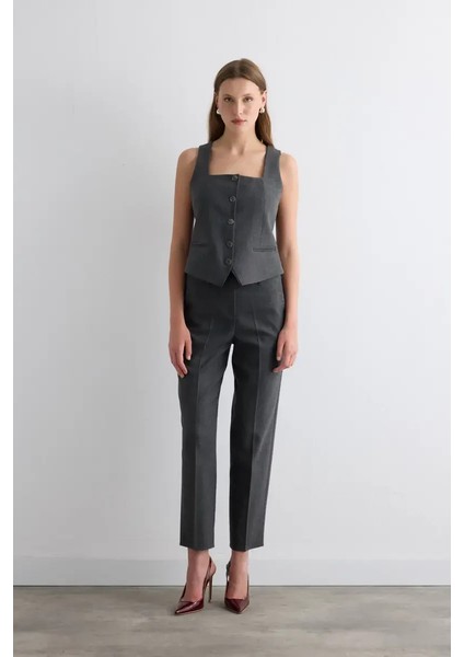 Balıksırtı Yelek - Gri