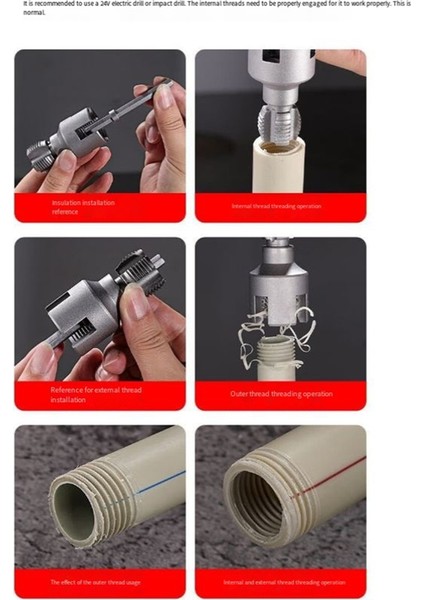 Boru Iplik Kesme Aleti Entegre Dahili ve Harici Boru Iplik Aleti Pvc Boru Dişli Kiti Için Elektrik Matkabı (Yurt Dışından) modelleri