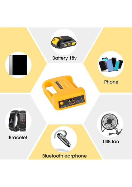 USB ve Type-C Hızlı Şarj DCB200 DCB205 (Pil Olmadan) Dewalt 18V 20V Li-Ion Pil Için USB Şarj Cihazı Adaptörü (Yurt Dışından) modelleri
