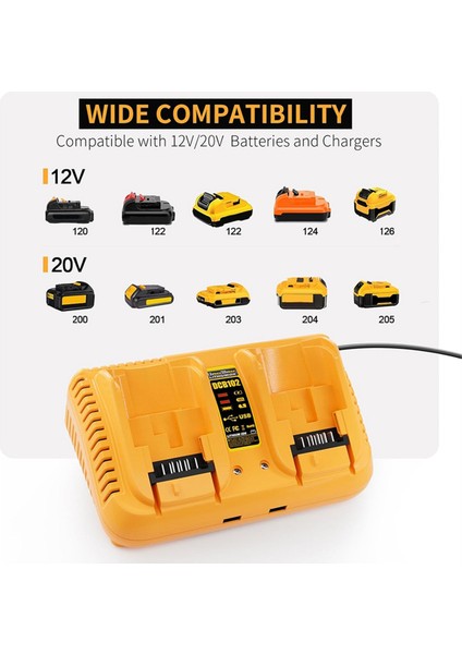 Dewalt 20V Maksimum Pil Şarj Cihazı Için Yedek Pil Şarj Cihazı, Dewalt 12V/20V Li-Ion Pil Eu-Plug Için Uyumlu (Yurt Dışından) fiyatları