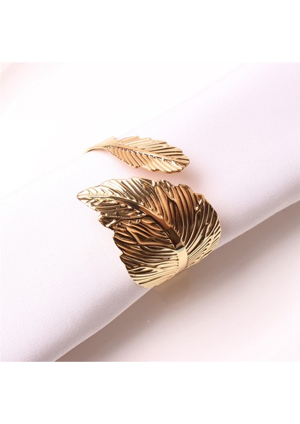 Yaprak Şekli 10 Set Altın Peçete Halkası Masa Ayarı Yıldönümü, Doğum Günü, Masa Ayarı Partisi (Yurt Dışından) modelleri