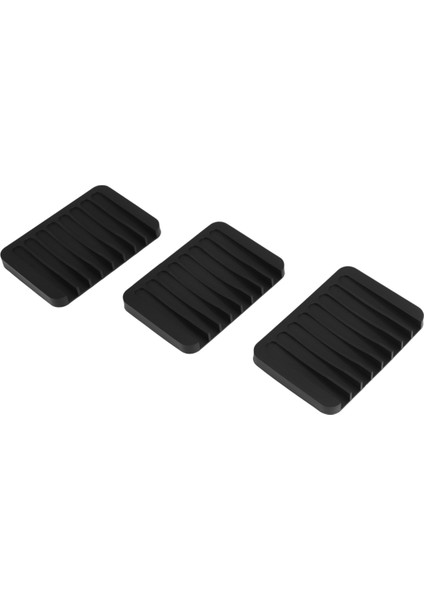 3 Paket Silikon Duş Sabun Tabağı, Sabun Tasarrufu Tutucu, Dikdörtgen Içbükey Siyah (Yurt Dışından) modelleri