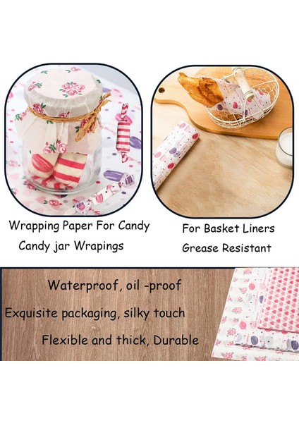 200PCS Balmumu Kağıt Sayfaları Sandviç Sarma Piknik Kağıdı Gıda Sepeti Astar, Parti, Mutfak, 9.8x8.5inch (Yurt Dışından) fiyatları