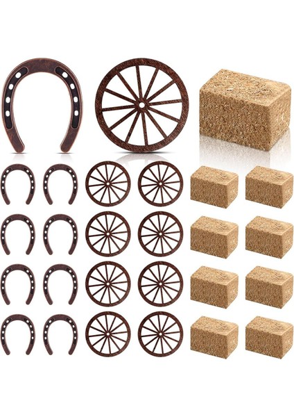 24 Adet Batı Partisi Malzemeleri Vintage Masa Centerpieces Lucky Horseshoe Düğün Partisi Kovboy Dekorasyonları (Yurt Dışından)