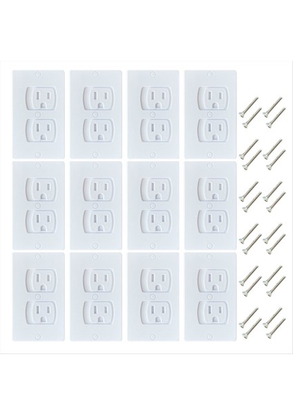 12 Paket Kendi Kendini Kapatan Elektrikli Çıkış Kapakları Çocuk Döşemeli Güvenlik Duvarı Soket Plakaları (Yurt Dışından)
