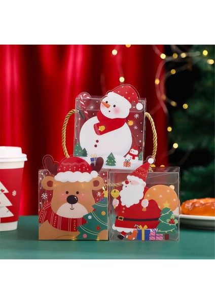 20PCS Noel Pvc Square Clear Candy Hediye Kutusu Hediyeleri Ambalaj Kutusu Yeni Yıl Mutlu Noel Dekor Navidad Malzemeleri (Yurt Dışından) modelleri