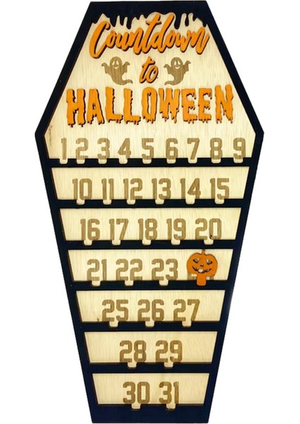 Cadılar Bayramı Tatil Masaüstü Dekorasyonu Cadılar Bayramı, Geri Sayım Takvimi, El Yapımı Diy Ahşap Cadılar Bayramı Dekor Hediyeleri (Yurt Dışından)