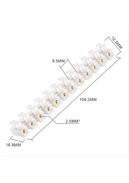 50PCS Terminal Blok Beyaz Vidalı Terminal Konnektörü Çift Sıralı Elektrik Bariyer Bloğu 12 Pozisyon Terminal Şeridi, 10A 380 V (Yurt Dışından) fiyatları