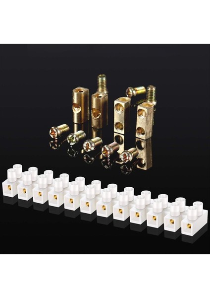50PCS Terminal Blok Beyaz Vidalı Terminal Konnektörü Çift Sıralı Elektrik Bariyer Bloğu 12 Pozisyon Terminal Şeridi, 10A 380 V (Yurt Dışından) modelleri