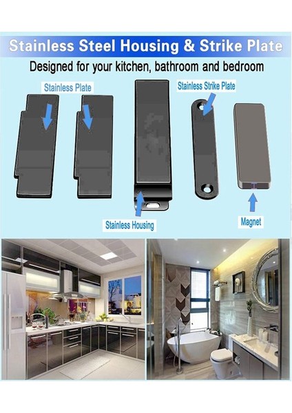 4 Pack Manyetik Kapı Yakalama Yüksek Manyetik Paslanmaz Çelik Ağır Dereceli Mutfak Kapısı Çekme Kabul Siyah (Yurt Dışından) modelleri