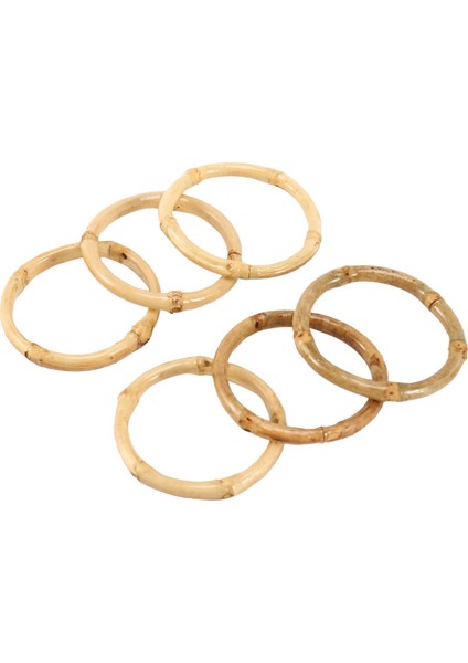 El Yapımı Bambu Peçete Yüzüğü Doğal Rustik Peçete Tutucular Doğal Peçete Tutucu Halkalar Masa Süslemeleri, 6 Set (Yurt Dışından)
