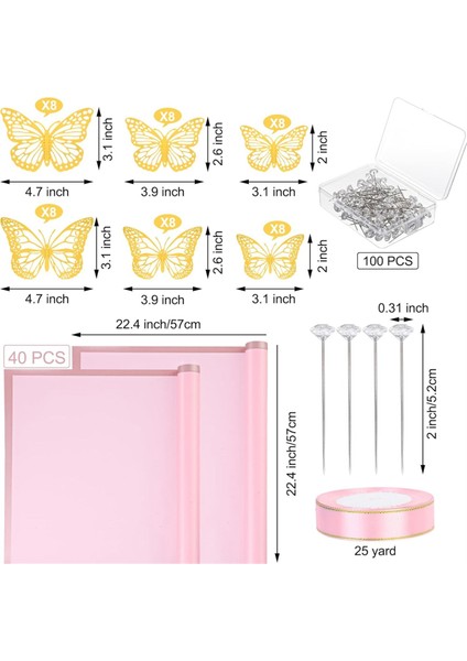 40 Yaprak Çiçek Ambalaj Kağıdı Set Çiçek Buketi Anneler Günü Düğün Doğum Günü Mezuniyeti Diy Hediye Pembe (Yurt Dışından) fırsatları