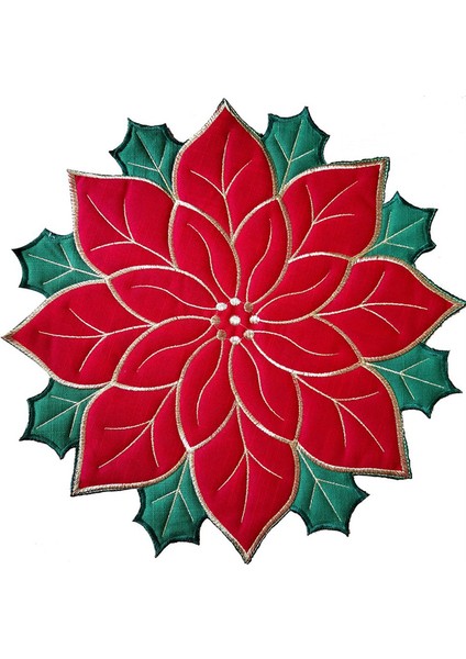 Tatil Noel Işlemeli Placemats Aplike Poinsettia Placemats Masa Dekorasyonu Için Noel Çiçek Placemat A (Yurt Dışından) fiyatları