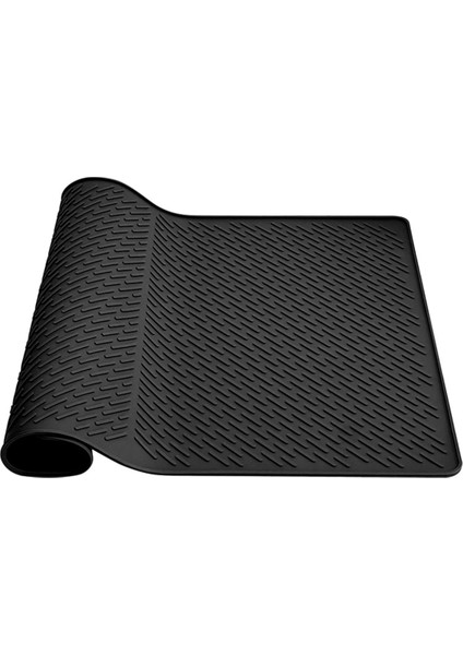 Silikon Soba Üst Koruyucu Mat 27.8X19.9 Inç Mutfak Silikon Cam Üst Soba Kapağı Protectore Kurutma Paspasaları Siyah (Yurt Dışından)